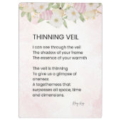 Thinning Veil - Erwachen Gedicht Poster Klemmbrett (Rückseite)