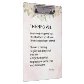 Thinning Veil - Erwachen Gedicht Poster Klemmbrett (Rechts)