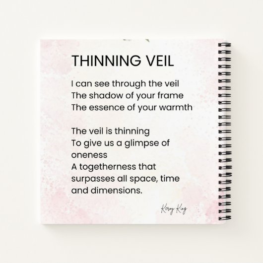 Thinning Veil - Erwachen Gedicht Poster Notizblock (Rückseite)