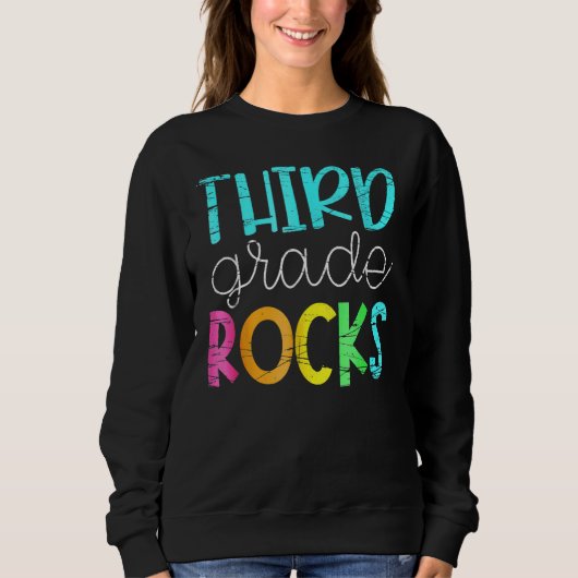Third 3rd Grade Rocks Student Boys Girls Back To S Sweatshirt (Vorderseite)
