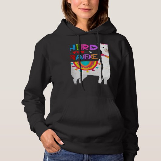Third 3rd Grade Teacher No Prob Llama First Day Gi Hoodie (Vorderseite)