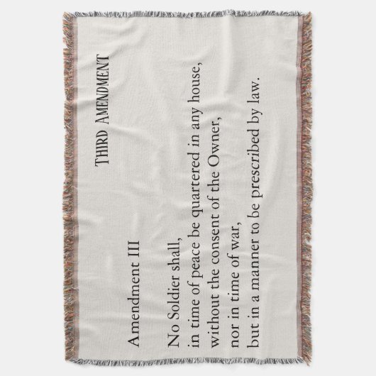 Third Amendment Constitution Protest Decke (Vorderseite Vertikal)