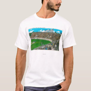 Third Base-Linie Ansicht des städtischen Baseball T-Shirt