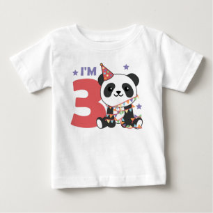 Third Birthday Panda For Children 3 Years Baby T-S T-shirt