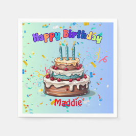 Third Birthday party napkinsStandard Cocktail Serviette