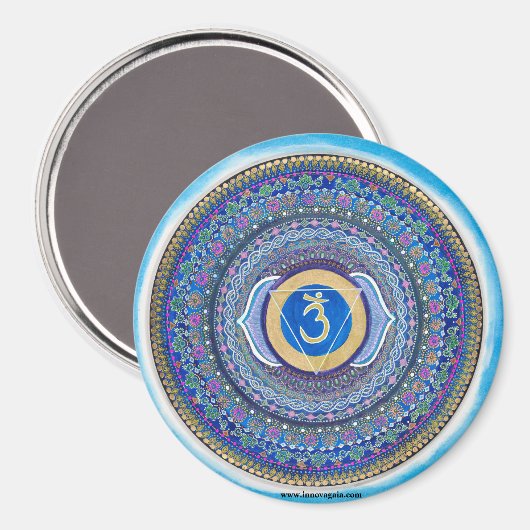 Third Eye Chakra Mandala Magnet (Vorderseite/Rückseite)
