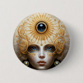Third Eye Goddess Fantasy Art Button (Vorderseite)