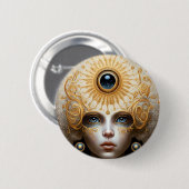 Third Eye Goddess Fantasy Art Button (Vorne & Hinten)