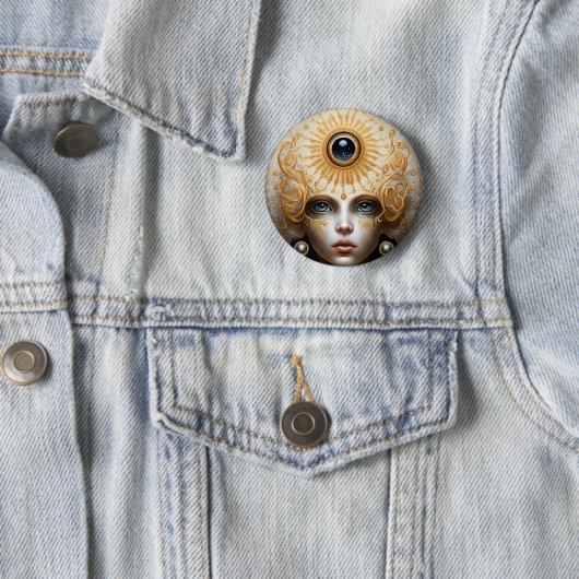 Third Eye Goddess Fantasy Art Button (Beispiel)