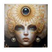 Third Eye Goddess Fantasy Art Fliese (Vorderseite)