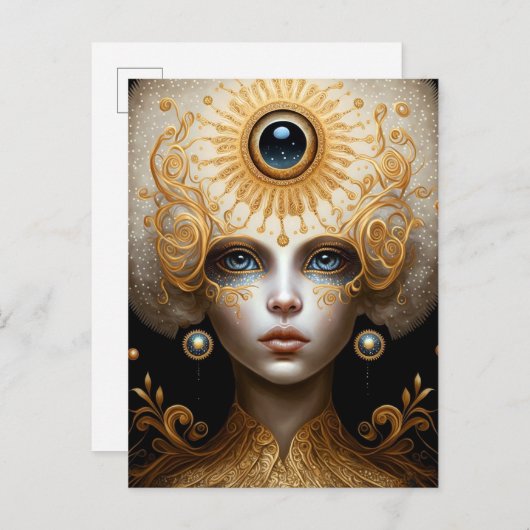 Third Eye Goddess Fantasy Art Postkarte (Vorne/Hinten)