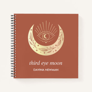 Third Eye Halbmond Boho Monogramm Notizbuch