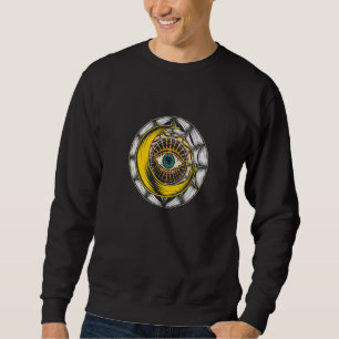 Third Eye Illuminati Mond Horror Mystiker Hallowee Sweatshirt