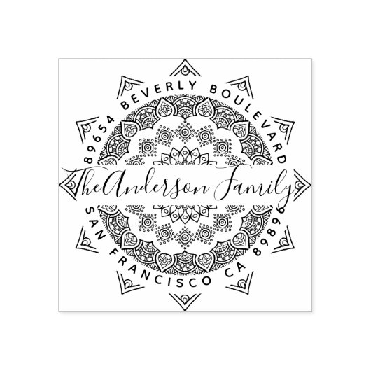 Third Eye Mandala Elegante Script-Rücksendeadresse Gummistempel (Prägung)