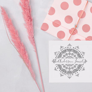 Third Eye Mandala Elegante Script-Rücksendeadresse Gummistempel