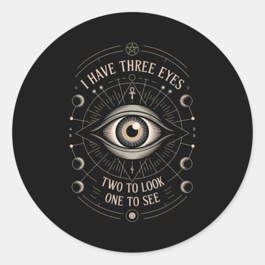 Third Eye Mystic Quote Symbol Gift Sritual Occult Runder Aufkleber (Vorderseite)