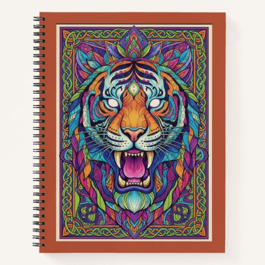 Third-Eye Roaring Tiger Spirit Zen tangle Journal Notizblock (Vorderseite)