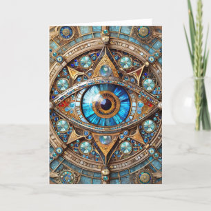Third Eye - Türkis Blau Gold Mandala Dankeskarte