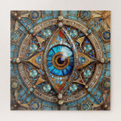 Third Eye - Türkis Blau Gold Mandala Puzzle (Horizontal)