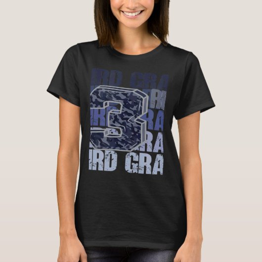 Third Grade 3rd Grader Stacked Leopard for Teacher T-Shirt (Vorderseite)