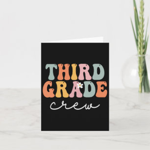 Third Grade Crew Retro Groovy Vintage First Day Of Karte
