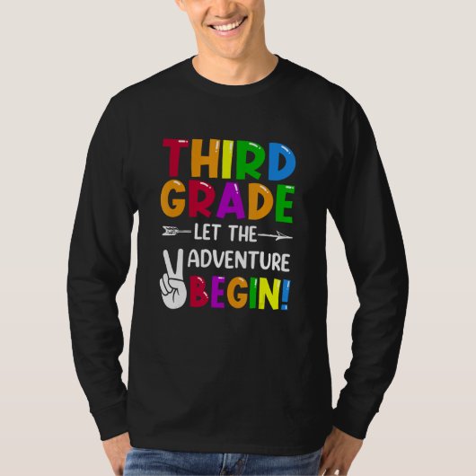 Third Grade Let The Adventure Begin Back To School T-Shirt (Vorderseite)