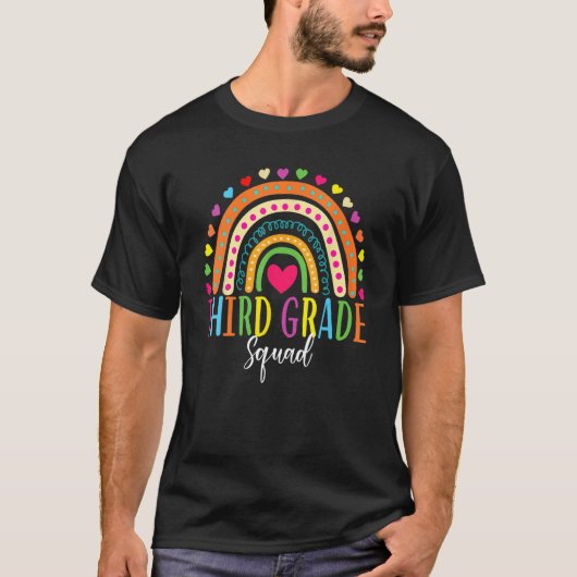 Third Grade Squad Rainbow Back To School Team 3rd T-Shirt (Vorderseite)