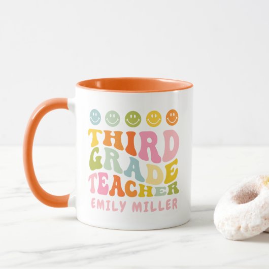 Third Grade Teacher Gift Mug Tasse (Mit Donut)