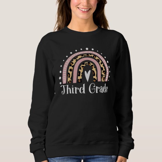 Third Grade Teacher Leopard Rainbow 3rd Grade Teac Sweatshirt (Vorderseite)