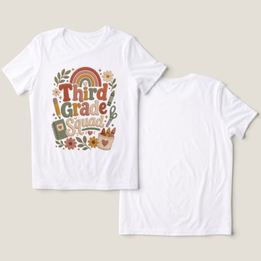 Third Grade Teacher Tee Shirt (Design Vorderseite & Rückseite)