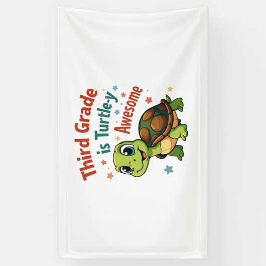 Third grade Turtle-y Awesome 3rd Grade Back to Sch Banner (Vertikal)