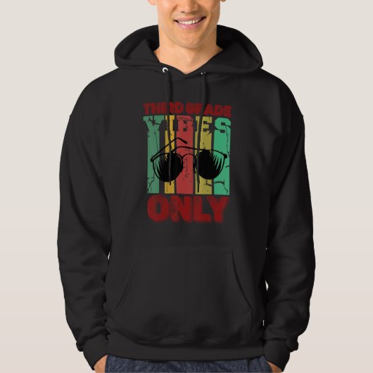 Third Grade Vibes 3rd Grade Teacher Retro 1st Day Hoodie (Vorderseite)