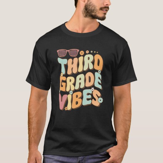 Third Grade Vibes 3rd Grade Team Retro 1st Day of T-Shirt (Vorderseite)