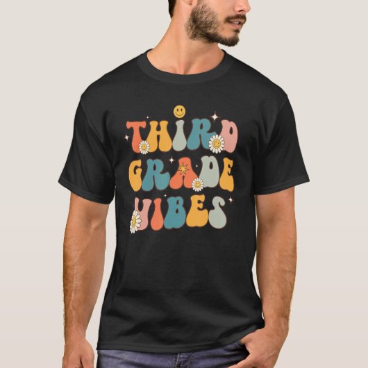Third Grade Vibes 3rd Grade Team Retro 1st Day of T-Shirt (Vorderseite)