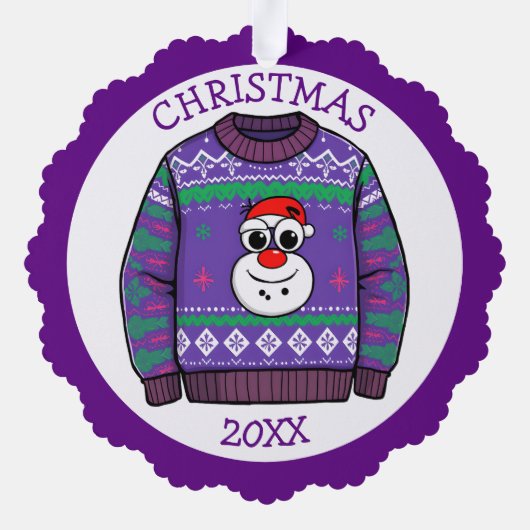 Third Place Ugly Sweater Winner Christmas Ornament Karte (Rückseite)