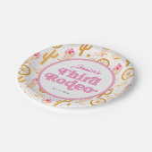 Third Rodeo Cowgirl 3rd Birthday Pappteller (Schrägansicht)