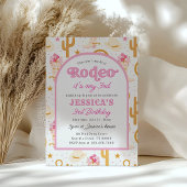 Third Rodeo Wild West Cowgirl Pink 3rd Birthday Einladung