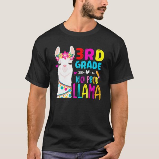Third Team 3rd Grade Teacher Rainbow No Prob Llama T-Shirt (Vorderseite)
