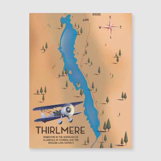 Thirlmere Reservoir Lake District Karte (Vorderseite)