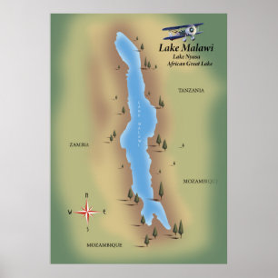 Thirlmere Reservoir Lake District Karte Poster