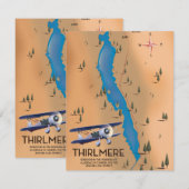 Thirlmere-Stausee Lake District Karte (Vorne/Hinten)