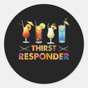 Thirst Response Responder Funny Bartender Mixologi Runder Aufkleber