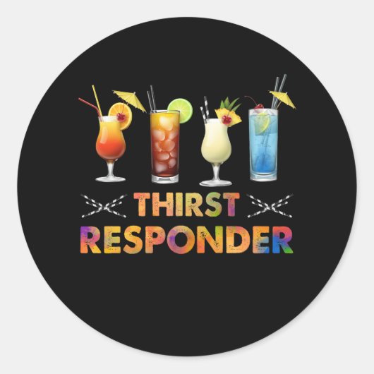 Thirst Response Responder Funny Bartender Mixologi Runder Aufkleber (Vorderseite)