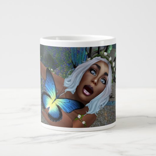 Thirsty Butterfly und Fairy Jumbo-Tasse (Vorderseite)