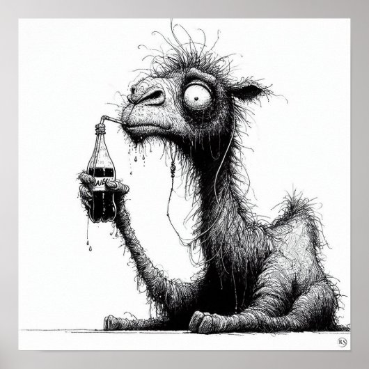 Thirsty Camel Print Poster (Vorne)