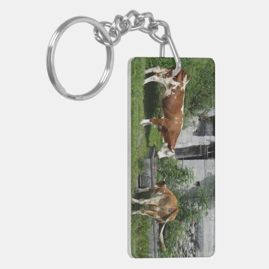 Thirsty Fleckvieh Schlüsselanhänger (Vorderseite links)