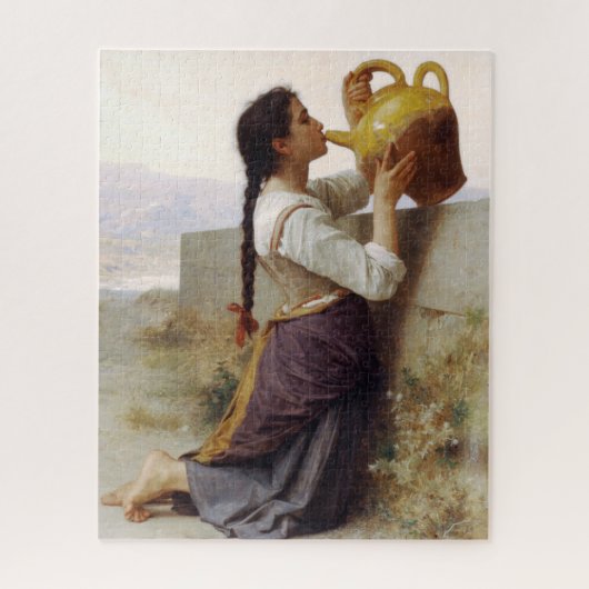 Thirsty Girl Drinking aus einem Jug (Landschaft de Puzzle (Vertikal)