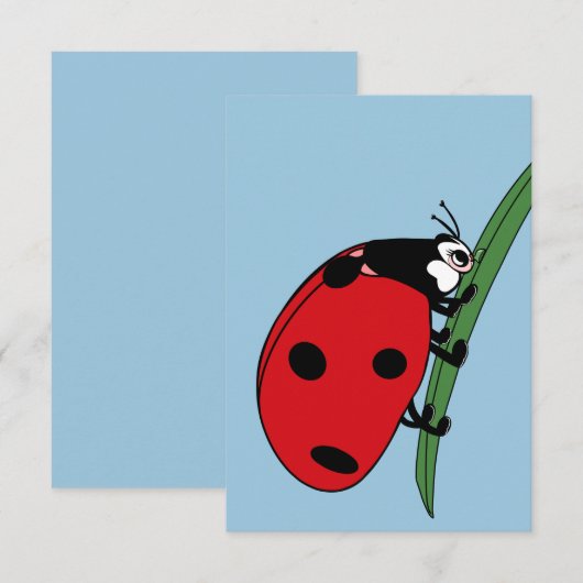 Thirsty Ladybug Dankeskarte (Vorne/Hinten)