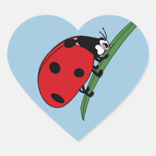 Thirsty Ladybug Herz-Aufkleber