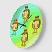 Thirsty Turtle Große Wanduhr (Winkel)